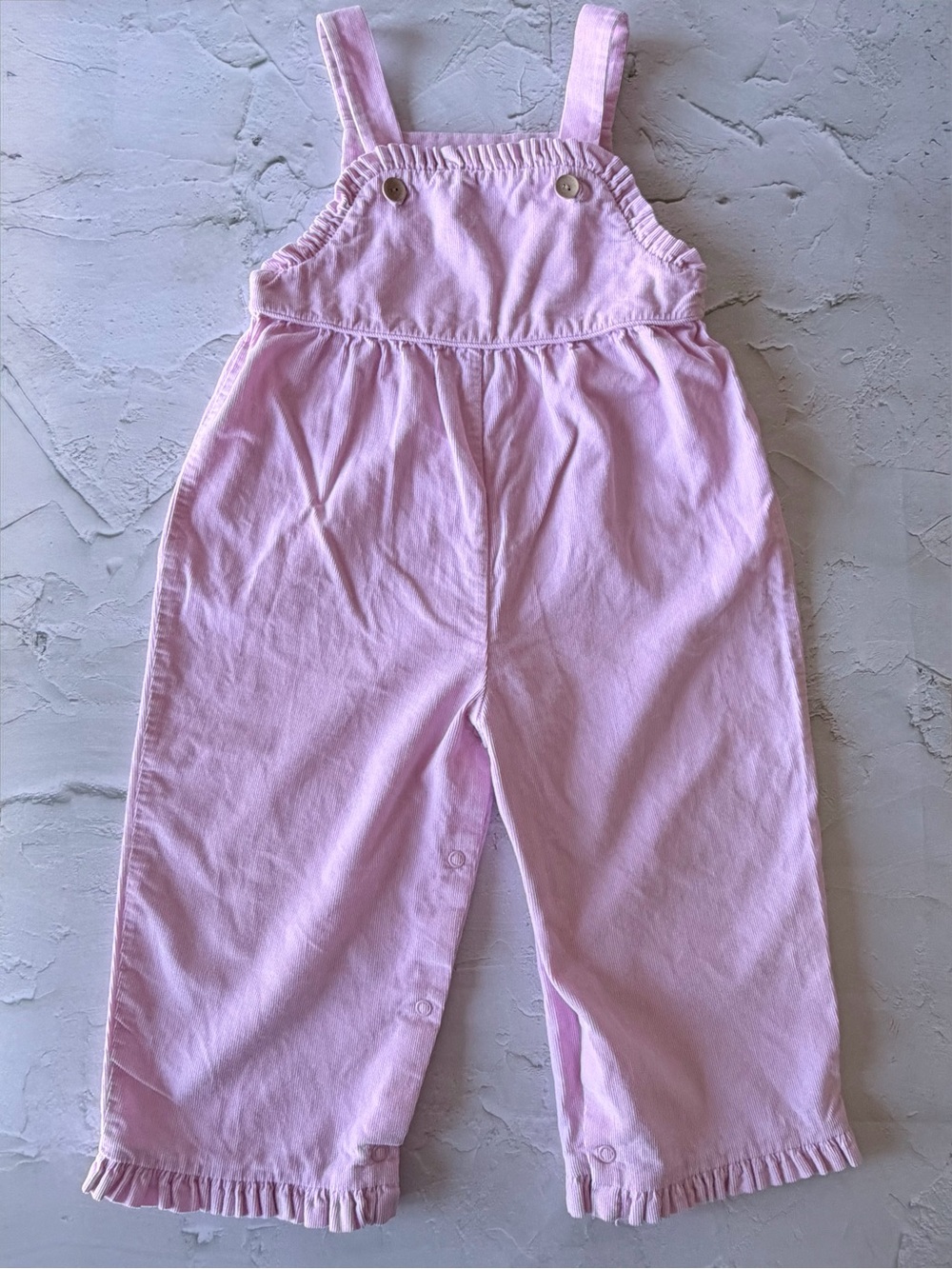 Little English Light Pink Ruffle-Hem Overalls